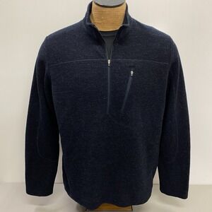 Ibex Merino Wool Blend Men's XL Black Half-Zip Pullover Sweater New Zealand